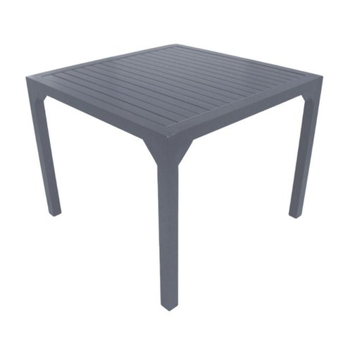 Mesa Quadrada Haiti 60cm com Tampo Ripado em Alumínio Trama
