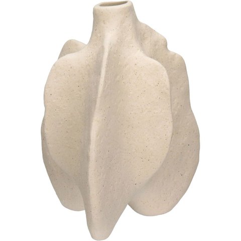 Vaso Decorativo de Cerâmica Branco 16x12x12cm Enfeite Sala Mesa Estante Aparador