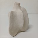 Ver imagem 4 de Vaso Decorativo de Cerâmica Branco 16x12x12cm Enfeite Sala Mesa Estante Aparador