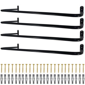 4 Cabideiros Araras Ambientes Residenciais Comerciais Fixos de Parede 80cm Estrutura Curvada Aço