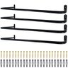 4 Cabideiros Araras Ambientes Residenciais Comerciais Fixos de Parede 80cm Estrutura Curvada Aço - 1