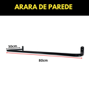 Ver imagem 3 de 4 Cabideiros Araras Ambientes Residenciais Comerciais Fixos de Parede 80cm Estrutura Curvada Aço