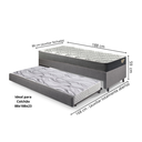 Ver imagem 2 de Bicama Box Solteiro Linho 88x188x28 Cm com Colchão Adapto Molas Ensacadas e Colchão Auxiliar