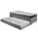 Ver imagem 1 de Bicama Box Solteiro Linho 88x188x28 Cm com Colchão Adapto Molas Ensacadas e Colchão Auxiliar