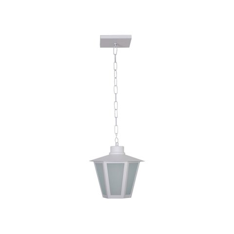 Luminária Pendente Colonial Sextava C/Chapeu Branco- 1483 BR