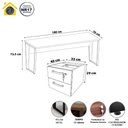 Ver imagem 5 de Mesa Escritório 1,80m X 0,70m com Gaveteiro 2 Gavetas F5 Cor:nogal com Preto