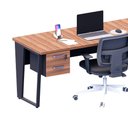 Ver imagem 3 de Mesa Escritório 1,80m X 0,70m com Gaveteiro 2 Gavetas F5 Cor:nogal com Preto