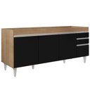 Ver imagem 1 de Balcão Gabinete para Pia 180cm sem Tampo Dallas Castanho/preto - Lumil