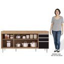 Ver imagem 6 de Balcão Gabinete para Pia 180cm sem Tampo Dallas Castanho/preto - Lumil