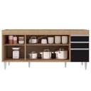 Ver imagem 3 de Balcão Gabinete para Pia 180cm sem Tampo Dallas Castanho/preto - Lumil