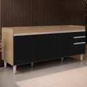 Ver imagem 1 de Balcão Gabinete para Pia 180cm sem Tampo Dallas Castanho/preto - Lumil