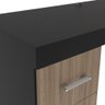 Mesa de Escritório Espanha 2 Portas 3 Gavetas Politorno Preto com Castanho Preto/castanho - 3