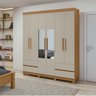 Guarda-Roupas Zeus 6 portas C/esp E C/pes Pvc Amendoa Clean/off White Móveis Lopas - 2