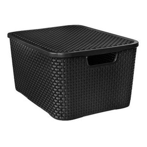 Caixas/cesto Organizador Rattan Preto 8,8 Litros
