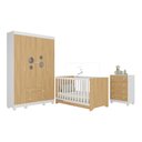 Ver imagem 2 de Quarto de Bebê Completo com Berço Americano 3 em 1 Bombom Multimóveis Mp4618 Branco/madeirado