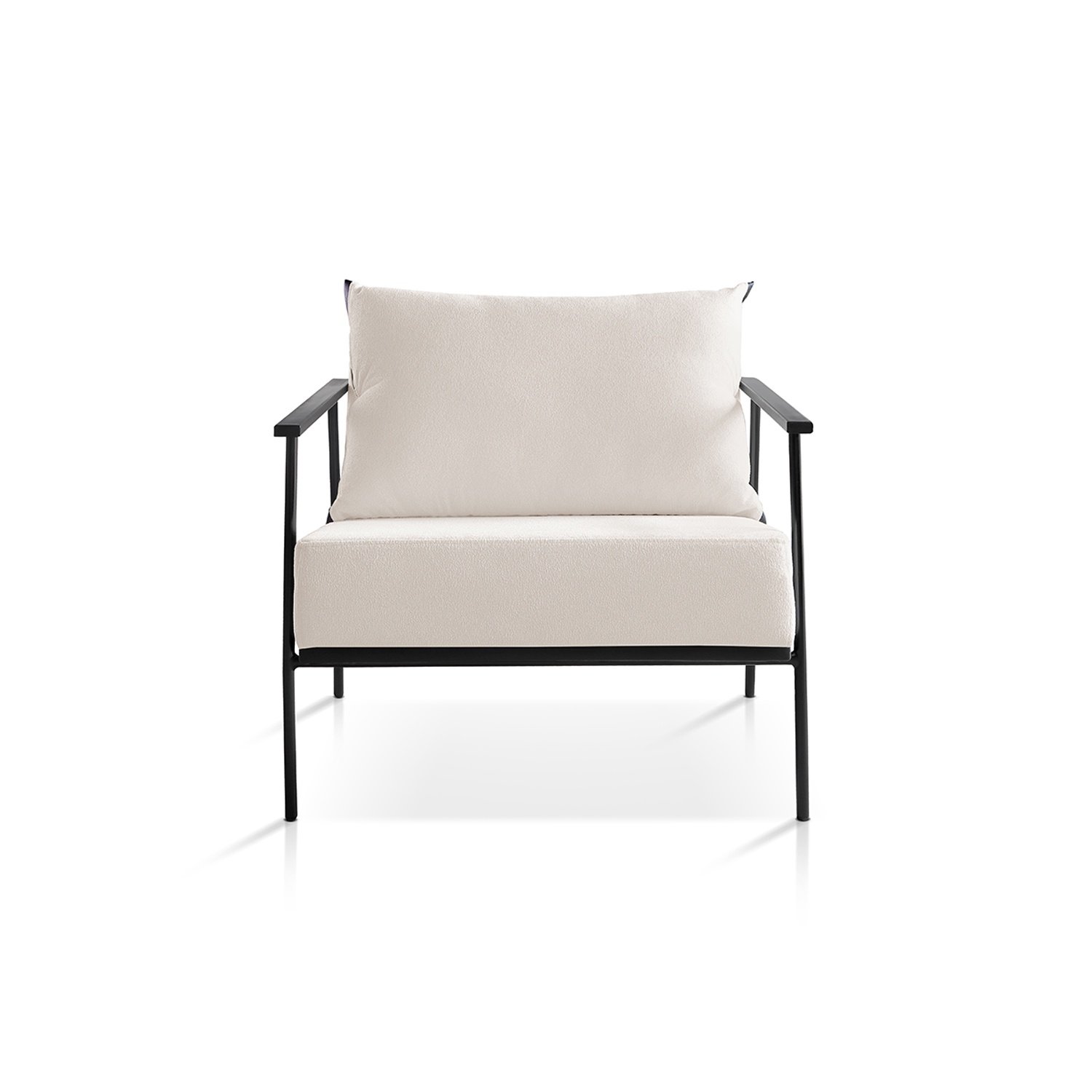 Poltrona Decorativa Sala Estar Alice Bouclê Cor:offwhite - 2