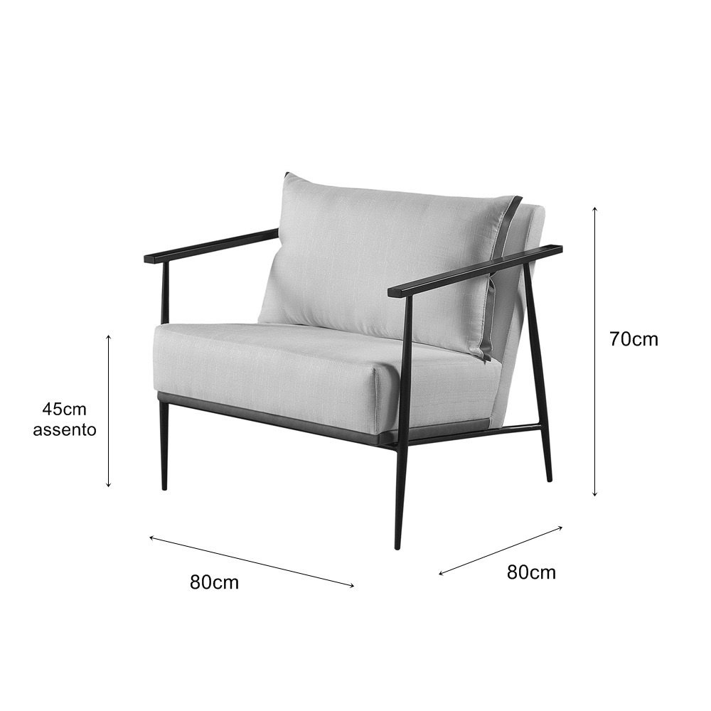 Poltrona Decorativa Sala Estar Alice Bouclê Cor:offwhite - 4