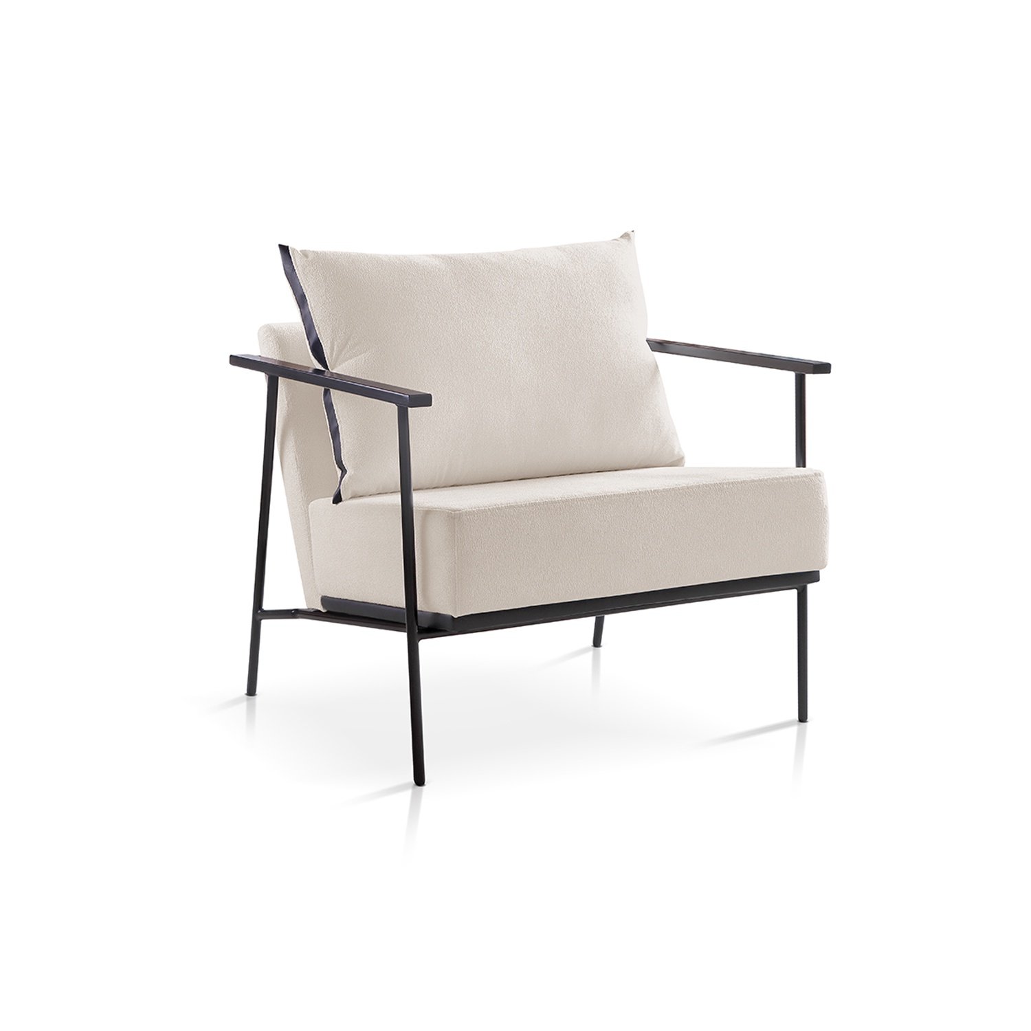 Poltrona Decorativa Sala Estar Alice Bouclê Cor:offwhite - 1