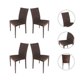 Conjunto 4 Cadeiras Rattan Polipropileno Aconchegante e Leve:marrom - 6