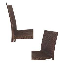 Conjunto 4 Cadeiras Rattan Polipropileno Aconchegante e Leve:marrom - 7