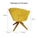Ver imagem 4 de Kit 2 Poltronas Estofada Com Base Giratória de Madeira Pétala Veludo Mostarda - LM DECOR