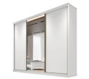 Ver imagem 2 de Guarda Roupa Casal com 1 Porta Espelhada 8 Gavetas - Diamond-Branco - Móveis Novo Horizonte