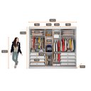 Ver imagem 4 de Guarda Roupa Casal com 1 Porta Espelhada 8 Gavetas - Diamond-Branco - Móveis Novo Horizonte