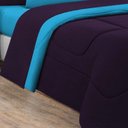 Ver imagem 4 de Kit Edredom + Jogo de Lençol Malha 100% Algodão Gran Moratta 7 Peças Queen - Roxo -azul Turquesa
