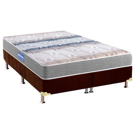 Cama Box King: Colchão Espuma Probel D45 Guarda Costas + Base CRC Suede Brown(193x203)