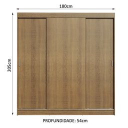 Guarda-roupa Casal Madesa Reno 3 Portas de Correr - 4
