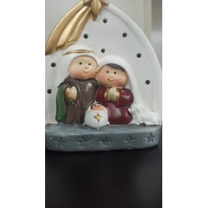 PRESEPIO SAGRADA FAMILIA CERAM ILUMIN