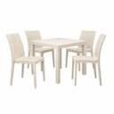Ver imagem 1 de Kit com 4 Cadeiras e 1 Mesa Ibiza em Polipropileno com Tramas e Proteção UV Bege/Fendi