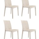 Ver imagem 6 de Kit com 4 Cadeiras e 1 Mesa Ibiza em Polipropileno com Tramas e Proteção UV Bege/Fendi