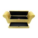 Ver imagem 1 de RECAMIER PUFF BAÚ SAPATEIRA COM BRAÇOS E GAVETA 1,58 CM PARA CAMA QUEEN SIZE - AMARELO