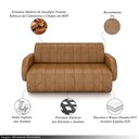 Ver imagem 3 de Sofá Decorativo Living Sala de Estar Bornéu 168cm Pés de Madeira Pu Caramelo G33 - Gran Belo