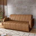 Ver imagem 1 de Sofá Decorativo Living Sala de Estar Bornéu 168cm Pés de Madeira Pu Caramelo G33 - Gran Belo