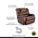 Ver imagem 5 de Poltrona do Papai Reclinável Napoli Glider Giratória Pu Marrom Brilho Fh1