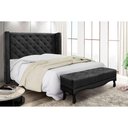 Ver imagem 5 de Cabeceira Cama Box Queen 160cm e Recamier Vicenza Veludo S04 Cor Preto