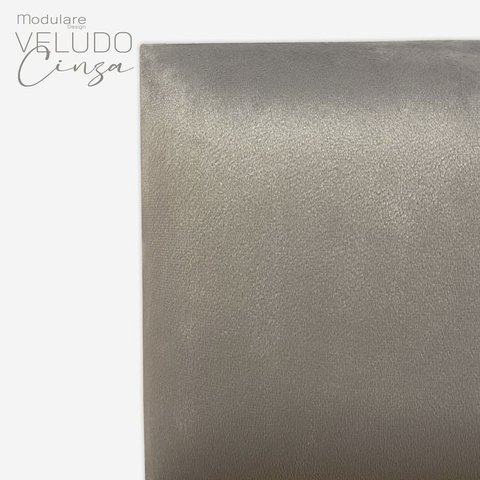 Cabeceira Estofada Kit com 18 Placas 30x40cm:veludo Cinza