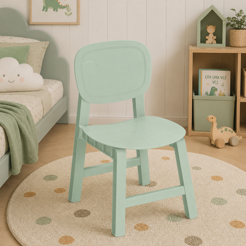 Cadeira Infantil em Polipropileno Pipa 58cm x 45cm Verde/Menta