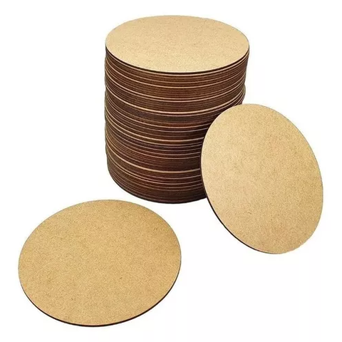 Chapa Redonda Mdf Cru 3mm para Artesanato 30cm