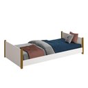 Ver imagem 2 de Cama Evolutiva Ravi Branco Fosco com Pés Amadeirado e 2 Kits Proteção Lateral Lisa - Reller Móveis