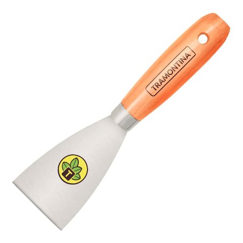 Espátula Rígida 6 Cm Tramontina em Aço Carbono com Cabo de Madeira Tramontina