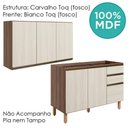 Ver imagem 3 de Armario Aereo Balcao Pia 120 Cm Mdf Kali Carvalho Toq Bianco
