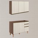 Ver imagem 7 de Armario Aereo Balcao Pia 120 Cm Mdf Kali Carvalho Toq Bianco
