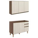 Ver imagem 1 de Armario Aereo Balcao Pia 120 Cm Mdf Kali Carvalho Toq Bianco