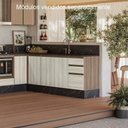 Ver imagem 2 de Armario Aereo Balcao Pia 120 Cm Mdf Kali Carvalho Toq Bianco