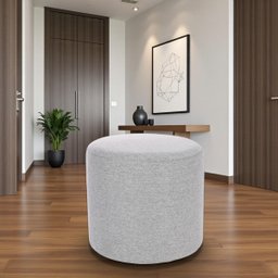 Puff Perse Decorativo Tecido Linho Banqueta Puffe Redondo - 1