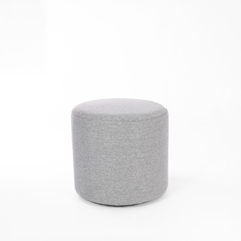 Puff Perse Decorativo Tecido Linho Banqueta Puffe Redondo