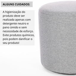 Puff Perse Decorativo Tecido Linho Banqueta Puffe Redondo - 5